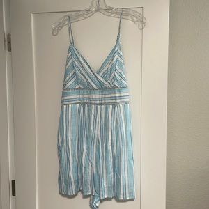 Light Blue and White Romper